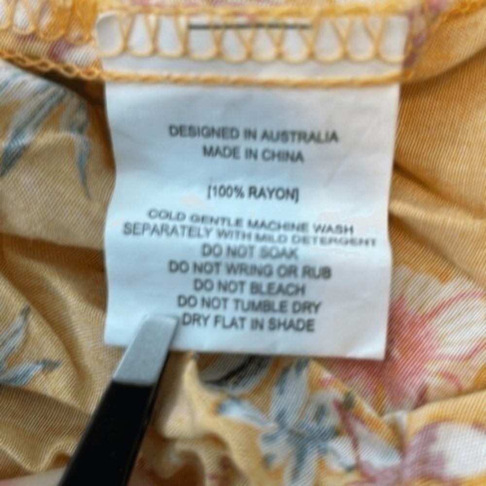 Able the Label Yellow Floral Off The Shoulder Maxi Dress XS - Picture 6 of 7